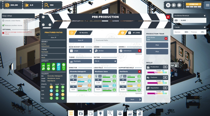 PC游戏《电影大亨:执行官 The Executive – Movie Industry Tycoon》中文v1.0.8_0